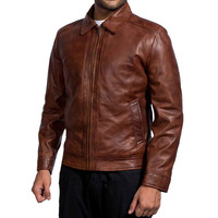 Veste pour homme en cuir de vache véritable noir, veste de motard vintage, vestes en cuir de moto véritable marron pour homme