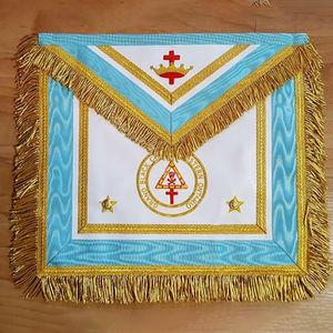 Tablier Orange Order Grand Black Chapter brodé à la main, de haute qualité, sur mesure, avec design maçonnique personnalisé - Product Image 5