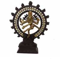 Statue artisanale indienne en bronze doré de Nataraj, Dieu Shiva dansant, idole en laiton et bronze pour la décoration intérieure, art spirituel indien