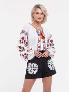 Meilleures ventes Robes de tous les jours bohèmes pour femmes Vyshyvanka Motifs de broderie Chemisier à manches longues Glands Tissé Tissage Débardeurs - Product Image 5