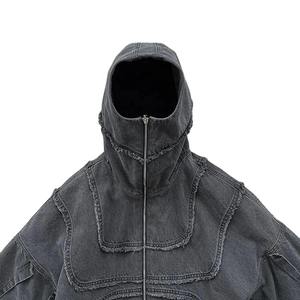 Sweat à capuche balaclava personnalisé, best-seller, haute qualité, épaules tombantes, tricot lavé, 100% coton, écologique, coupe-vent - Product Image 2