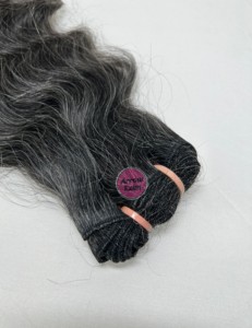 Paquetes de cabello humano de trama gris oscuro 100% Extensiones de cabello Remy Trama doble Grado Premium Venta al por mayor Suministro a granel - Product Image 5