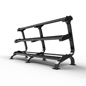 Support d'haltères QLI QDSR84, système de rangement professionnel pour haltères, support en acier à trois niveaux pour salle de sport à domicile et installations commerciales - Product Image 2