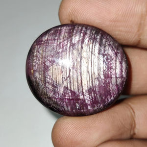 Cabujón de rubí de estrella única, Estrella geométrica de Rubí, matriz de piedras preciosas sueltas, cabujón de rubí de estrella 31-28-16mm, 158,30 quilates, precios bajos de lujo - Product Image 2