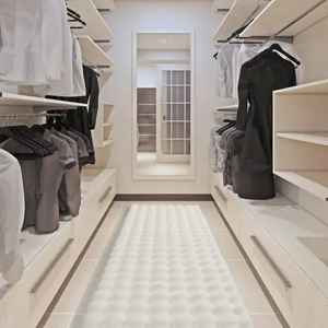 Tapis en peluche doux | Tapis blanc moelleux de luxe avec texture géométrique | Tapis moderne et confortable pour le salon, la chambre et la décoration intérieure - Product Image 2