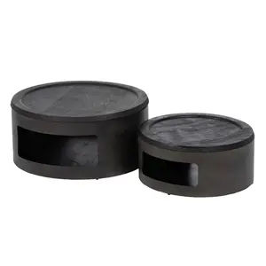Mesa de centro de madera maciza India duradera de alta calidad recubierta de negro para uso en la sala de estar la mejor mesa de té - Product Image 1