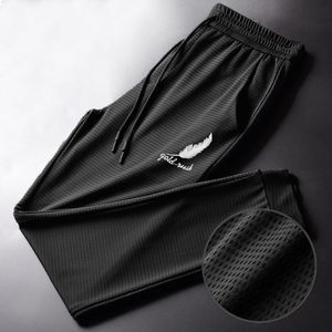 Pantalon de <span class=keywords><strong>Jogging</strong></span> en Maille Soie Glacée pour Hommes, Séchage Rapide, Coupe <span class=keywords><strong>Slim</strong></span>, Sport, Survêtement, Taille Élastique, Décontracté, Grandes Tailles pour Adolescents - Product Image 3
