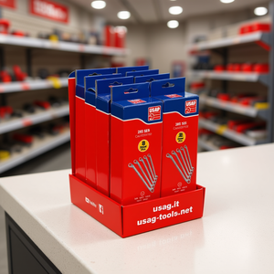 Présentoir de comptoir en carton USAG avec 8 jeux de clés polygonales doubles courbées 283 SE5 - Product Image 3