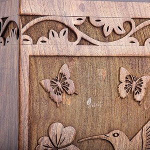 Urna de madera de cremación para cenizas humanas Urna de palisandro para adultos para cenizas Urna de cremación funeraria para pájaros colibríes - Product Image 4