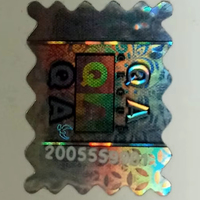 Autocollant holographique de sécurité anti-effraction Zikzak, argenté, numéroté, de forme ovale, découpé au laser, solution d'étiquetage Digitech