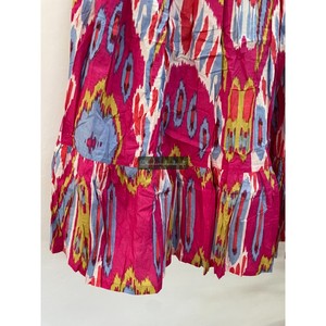 Venta al por mayor túnica india de algodón vestido largo Maxi con Ikat falda estampada transpirable de dos neumáticos ropa de mujer trajes bohemios - Product Image 5
