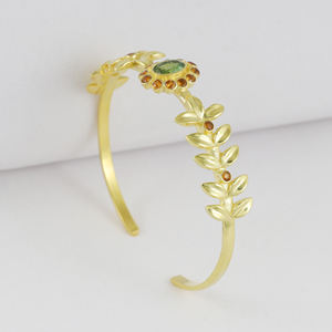 <b>Gold</b>-Plated Tourmaline And Hessonite <b>Beaded</b> <b>Bracelets</b> for Women Trendy Wedding Anniversary & Party Gift - Product Image 2