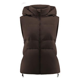 Gilet en coton fabriqué en usine hommes femmes gilet chaud vêtements d'extérieur épais rembourré gilet sans manches avec capuche détachable gilet - Product Image 1