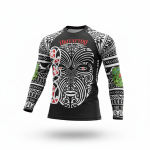 Diseño personalizado Ropa de entrenamiento de lucha Hombres MMA Rash Guard Spandex/Poliéster/Nylon 240g Tela en precio razonable - Product Image 1