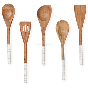 Eco-friendly Natural Mango <b>Wooden</b> Flatware <b>Set</b> Household <b>Kitchen</b> Cutlery for Cooking - Product Image 6