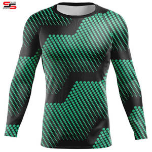 Vente en gros de chemise Rash Guard à manches longues chemise de compression pour hommes MMA BJJ Jiu Jitsu Rashguard sublimé - Product Image 5
