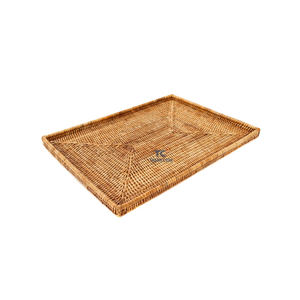 Bandeja de ratán plana hecha a mano Bandeja plana rectangular tejida a mano Bandejas de ratán de color personalizado - Product Image 1