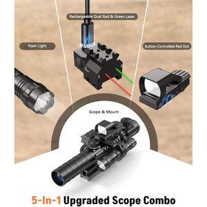 MidTen 3-9x32 Sporting Scope Combo Dual <b>Illuminated</b> Optics Red Green Dot Sight Professional Hunting Firearm 20mm Picatinny Rail - Product Image 3