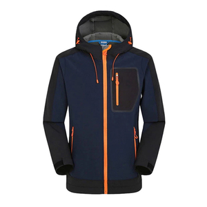 Veste d'hiver softshell à capuche pour homme, nouvelle collection, couleur unie, col montant, fermeture éclair, coupe fine, style urbain - Product Image 4