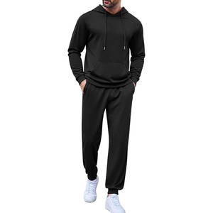Survêtements pour hommes 2 pièces ensemble polaire à capuche survêtement athlétique sweats pantalons de survêtement tenues actives avec poches survêtement - Product Image 1