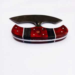 El mejor cuchillo Ullu hecho a mano Damasco Chef cocina cuchillo Ullu mango de madera Pakka con Funda de cuero gratis - Product Image 4