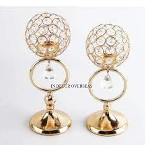 Juego más vendido de 2 portavelas con cuentas de cristal de diseñador de lujo único y decoración votiva de centro de mesa para el hogar y el Hotel - Product Image 1