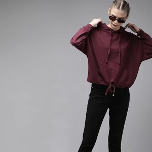 Women's Blank Crop Hoodie Custom Printing New High Quality Polyester Cotton Crop <b>Top</b> Blank Hoodies For Women - Product Image 1