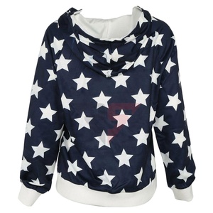 Venta caliente OEM Servicio Ropa de mujer Personalizado en blanco ODM Pullover Sublimación Estrella Impreso Sudaderas con capucha para hombres y mujeres - Product Image 5