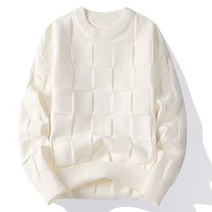 เสื้อสเวตเตอร์ผ้าฝ้ายของผู้ชายเสื้อสเวตเตอร์แขนยาวใส่สบายกันหนาวมีหลายสีปักลายสำหรับฤดูหนาว - Product Image 3