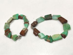 Trendy High Quality Green Brass Tumbled Chrysoprase 6mm-9mm <b>Beads</b> Unisex Everyday Wear Bracelet with <b>Magnetic</b> Clasp - Product Image 4