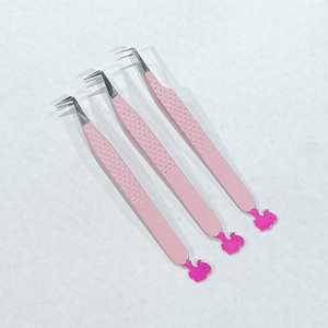 Pince à épiler professionnelle de précision en acier inoxydable avec embouts en fibre pour extensions de cils - Product Image 6