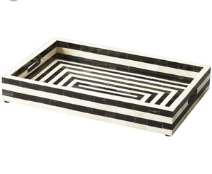 Plateau/support de service en résine incrustée d'os élégant fait à la main dernier décor à la maison pour les mariages pâtes hamburgers service de thé de restauration rapide - Product Image 6