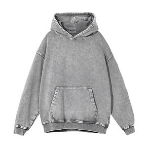 Nouveau style de pull-over personnalisé Streetwear vierge, sweat à capuche délavé à l'acide, sweat à capuche épais et à épaules tombantes à la mode pour hommes - Product Image 1