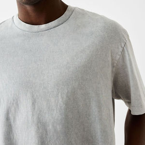 Camiseta de cuello redondo de gran tamaño personalizada para hombre de verano Diseño de venta superior Color liso Franela de manga corta - Product Image 6