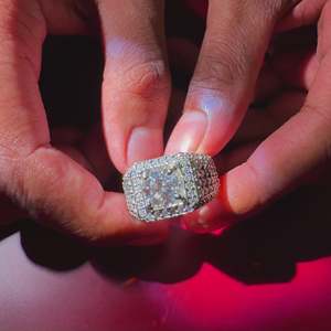 Men's 9k <b>Gold</b> <b>Ring</b> with Moissanite Diamond Full Star-Premium Moissanite <b>Rings</b> - Product Image 2