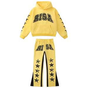 ชุดวอร์มพิมพ์ลาย DTG สำหรับผู้ชาย Glory Custom ผลิตจากผ้าฝ้ายฟลีซ 100% เสื้อแขนยาวทรงหลวมและกางเกงเข้าชุด เหมาะสำหรับสตรีทแวร์ - Product Image 1