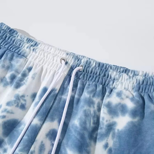 Pantalones cortos de chándal de felpa francesa para hombre de cintura media al por mayor personalizados High Street secado rápido transpirable antiarrugas sólido cordón - Product Image 6