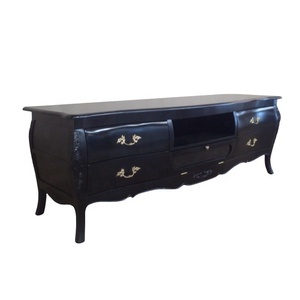 Mueble de TV de Madera Estilo Europeo, Mesa de TV Pintada en Negro, Mueble de TV Antiguo para Hotel, Muebles de Sala de Estar - Product Image 2