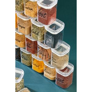 Contenitore in acrilico da 24 pezzi etichettato da 250 Ml-barattolo di spezie a tenuta stagna Premium