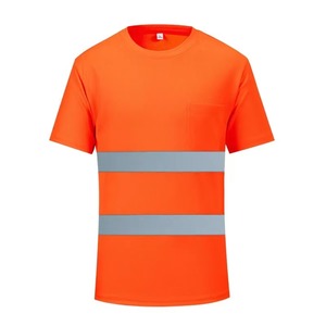 Camiseta reflectante de manga corta con logotipo de ropa de trabajo de construcción suave de alta calidad, chaquetas al por mayor, seguridad de alta visibilidad - Product Image 2