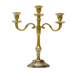 Antique Gold Three-Arm Metal Candle Holder Elegant Aluminium <b>Table</b> Centerpiece for Weddings Easter Festivals Home Decor - Product Image 2