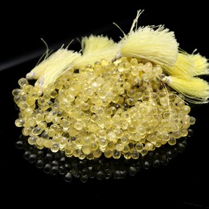 Cuentas de lágrima facetadas de cuarzo limón cuentas de Briolette de cuarzo limón Natural para COLLAR COLGANTE pendientes fabricación de joyas artesanías - Product Image 1