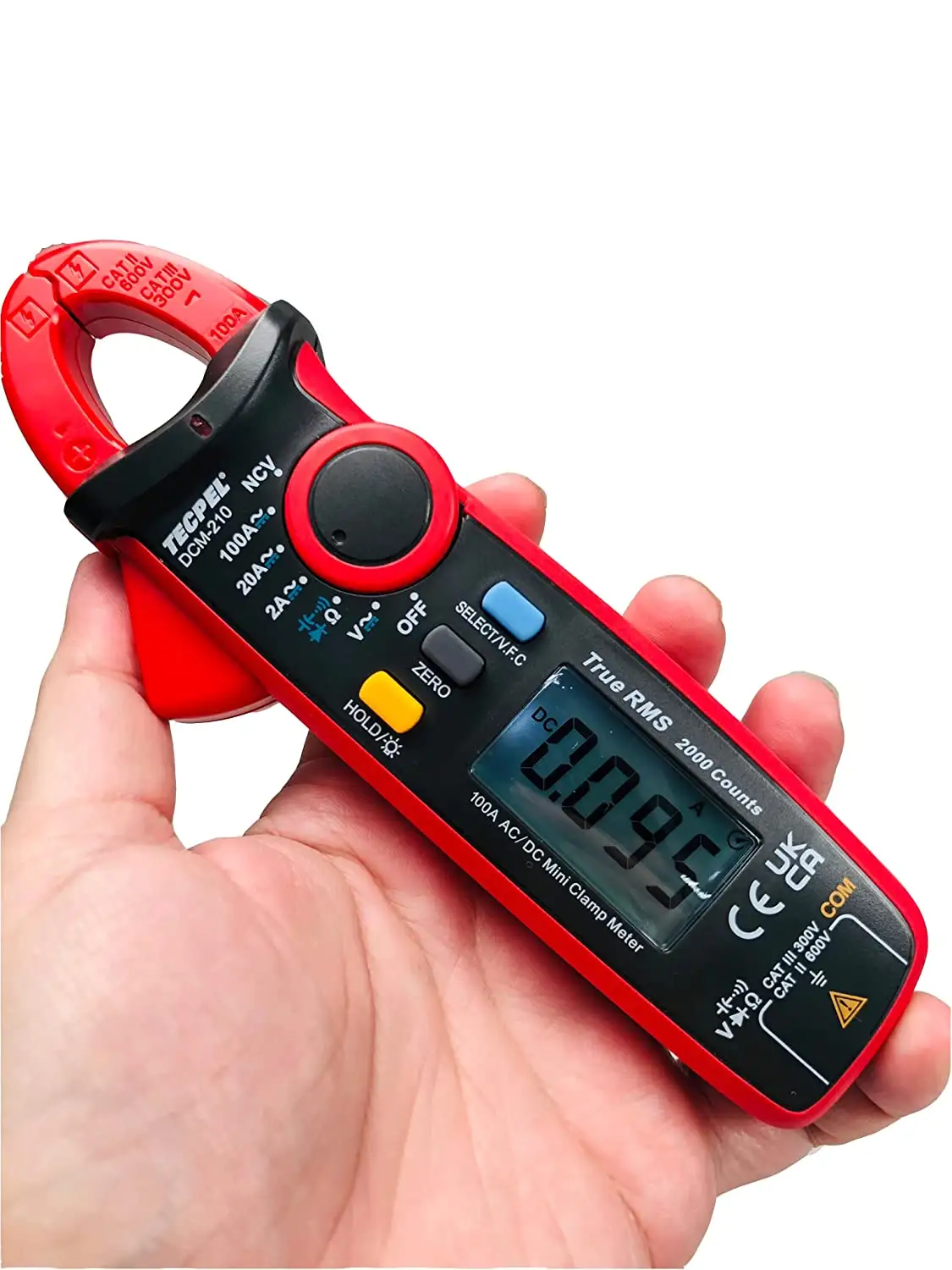 TECPEL DCM-210 Digital ac dc mini Amp Clamp Multimeter tester dmm