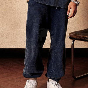 Pantalon de jogging délavé à l'acide de qualité supérieure en mélange de coton doux, coupe confortable, style streetwear tendance, vente en gros - Product Image 3