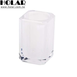 [Holar] Taiwán hizo 10 OZ vaso de baño de plástico acrílico transparente reutilizable sólido para adultos y niños - Product Image 1