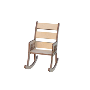 Mecedora de madera cortada con láser en miniatura sin terminar, mecedora de madera desnuda, accesorio para niños DIY para casa de muñecas, Mini juguete para el hogar - Product Image 5