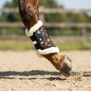 Botas de Protección para Tendones de Caballo Estilo Deportivo, Forro de Piel Sintética con Estampado Espacial, Color Personalizable, Tela de Malla de Alta Calidad para Entrenamiento y Exhibición - Product Image 2