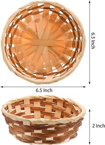 Ensemble de paniers ronds en bambou-Idéal pour le pain, les fruits, les cadeaux et le service de nourriture, paniers de rangement polyvalents pour la cuisine - Product Image 2
