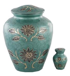 โกศโลหะเคลือบสีดำคลาสสิกโกศอลูมิเนียมสำหรับใส่เถ้ากระดูกของมนุษย์อุปกรณ์งานศพ - Product Image 4