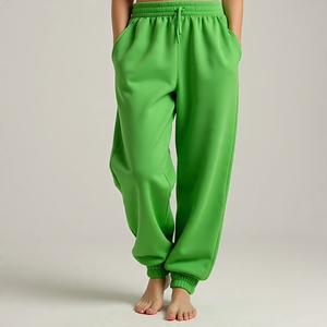 กางเกงจ็อกเกอร์ทรงหลวมสำหรับผู้หญิงกางเกงผ้าฟลีซแบบผูกเชือกเอวขนาดใหญ่สำหรับใส่วิ่ง - Product Image 1